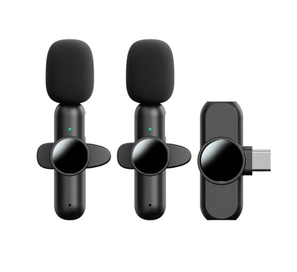 07003-A Комплект 2 безжични микрофонa F3, K9, телефон, лаптоп, предаватели, приемник, Type-C