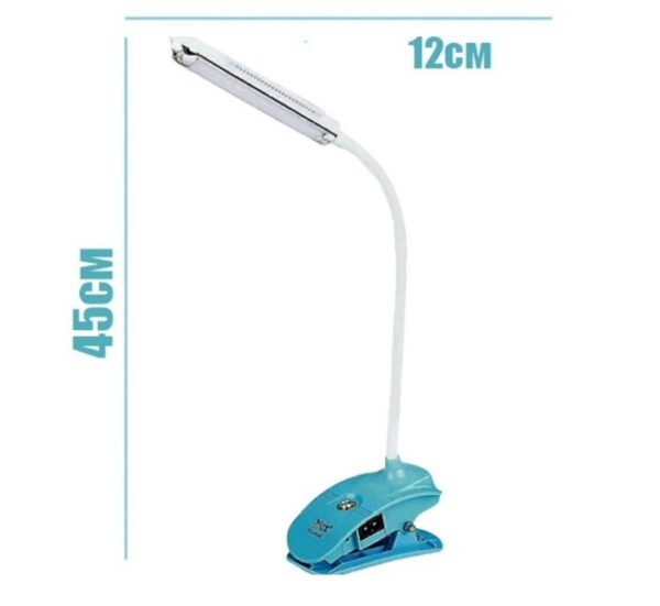 Настолна LED лампа YJ-5868, акумулаторна батерия, щипка