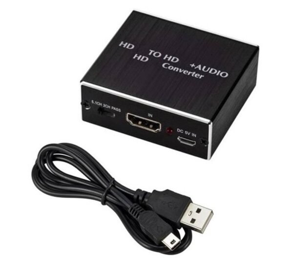 Конвертор, преобразувател, вход HDMI(ж), изход HDMI(ж), 3,5mm JACK, оптика(ж)