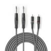 23234-A Кабел преходен за пулт Nedis, професионален, 2x6,3mm MONO JACK(м), 2xRCA(м), 5m