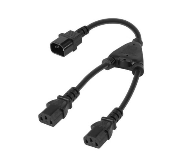 23236-A Захранващ преходен кабел KPO2773, захранване, UPS, 1x C14(м), 2xC13(ж), прав, 0,3m, 220VAC, 10A