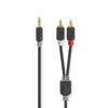 Кабел за аудио Nedis, професионален, STEREO, HQ, 3,5mm JACK(м), 2xRCA(м), силиконов, 10m