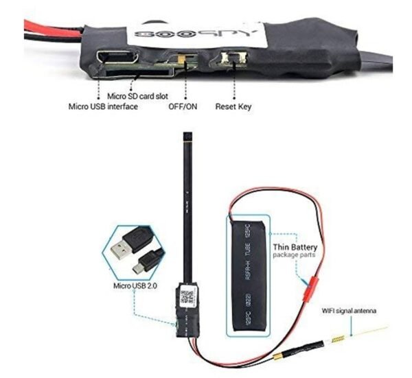 Микро камера, шпионска, видео наблюдение, Wi-Fi, IR, 1080p