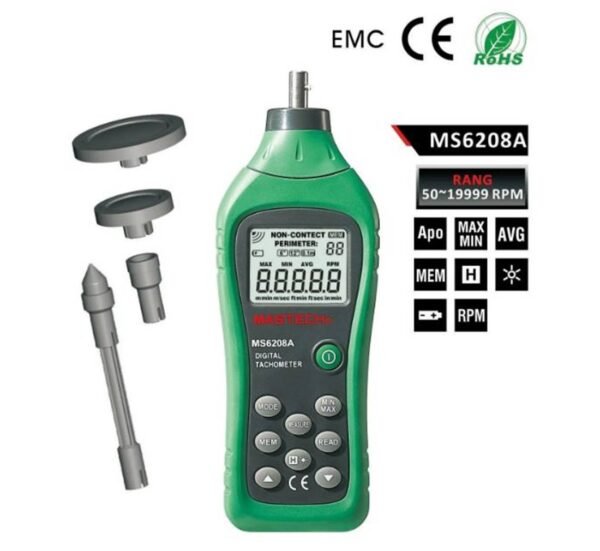 Цифров оборотомер MS6208A, тахометър, RPM