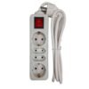 Разклонител JY-1011, контакт, ключ, 4-ка, бял, 10m, 220VAC, 10A, 3x1,5mm2