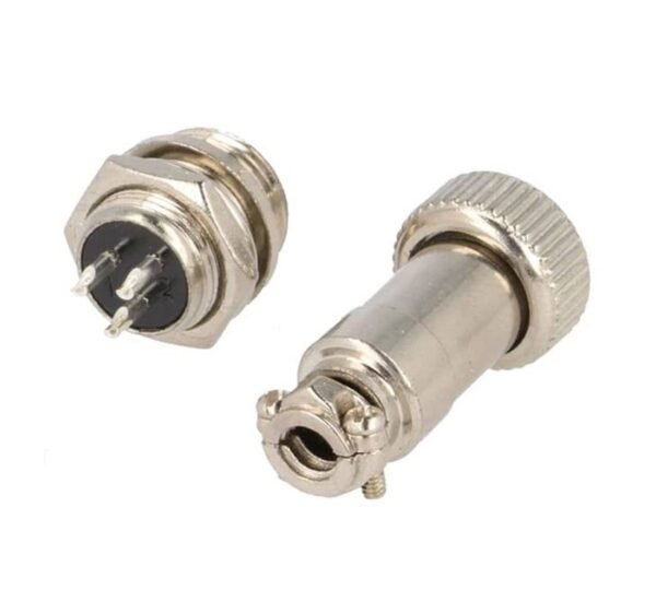 Букса за ховърборд GX16-3, комплект, метална, 3-ка, м+ж, 48VDC, 125VAC, M12x44mm