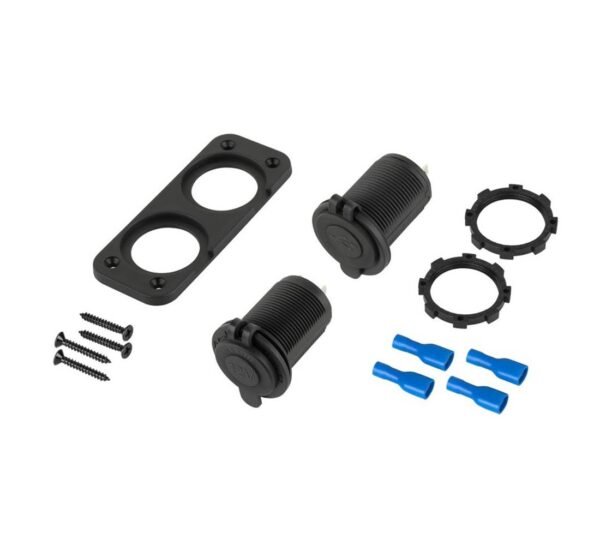 00654-B Букси за автомобилна запалка CHR0002, гнездo(ж), 2xUSB, панелни, 12VDC, 24VDC