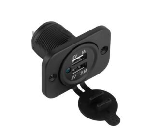 Букса за автомобилна запалка CHR0001, 2xUSB, панелна, 12VDC, 24VDC
