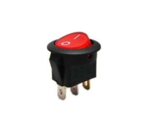Ключ, 3pin, 2 положения, светещ, червен, 12VDC, 20A, Ф20mm
