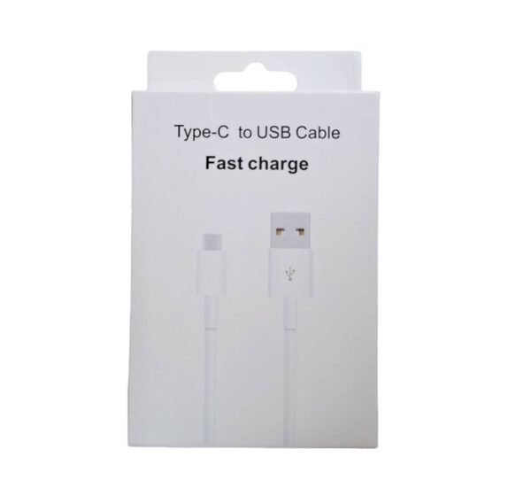 Кабел Type-C, бързо зареждане, силиконов, бял, USB-А(м), USB-C(м), 1m, 6A