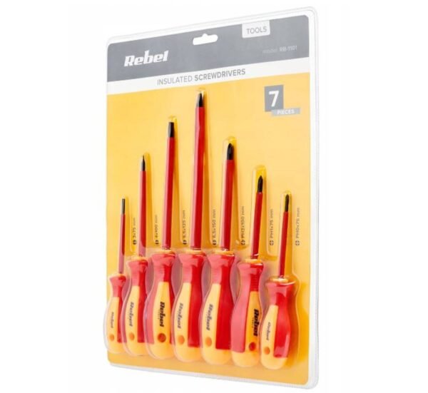 Електричарски отвертки RB-1101, 1000V, изолирани, комплект, 7бр