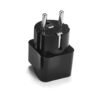 09506-B Преходник за български контакт "шуко" от английски щепсел, вход UK, изход EU, дълъг, черен, 220VAC, 10A