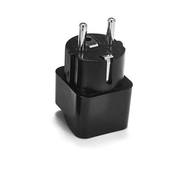 09506-B Преходник за български контакт "шуко" от английски щепсел, вход UK, изход EU, дълъг, черен, 220VAC, 10A