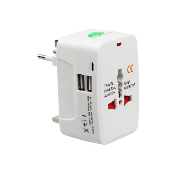 Преходник за пътуване, универсален UK, EU, US, AU, 2xUSB, 1xUSB Type-C, 220VAC, 6A