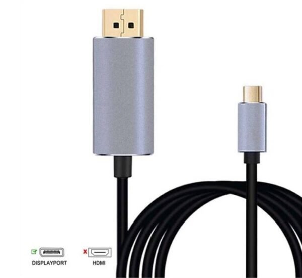 Кабел за телефон към телевизор, компютър, DP(м), TYPE-C(м), ULTRA HD 4K, 1m