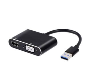 Конвертор, преобразувател, вход USB 3.0(м) изход HDMI(ж), VGA(ж)+3,5mm JACK(ж)