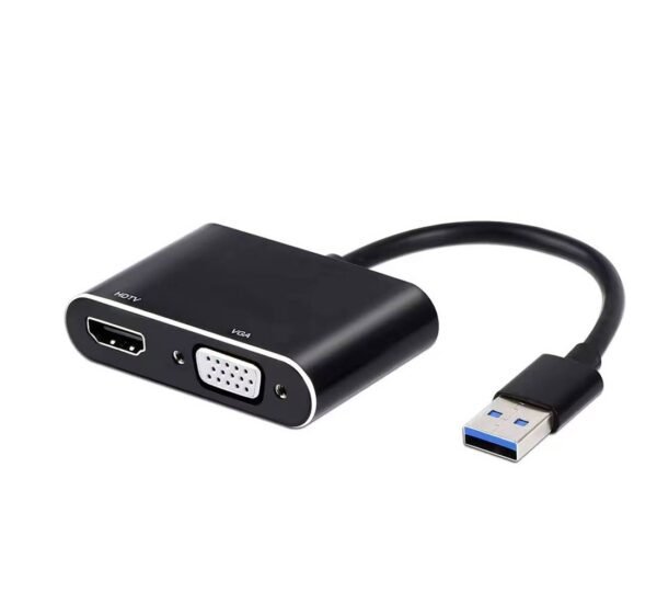 23203-A Конвертор, преобразувател, вход USB 3.0(м) изход HDMI(ж), VGA(ж)+3,5mm JACK(ж)