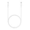 Кабел Type-C, съвместимо с Apple, iPhone, бързо зареждане, силиконов, бял, 1m, 3A, 60W