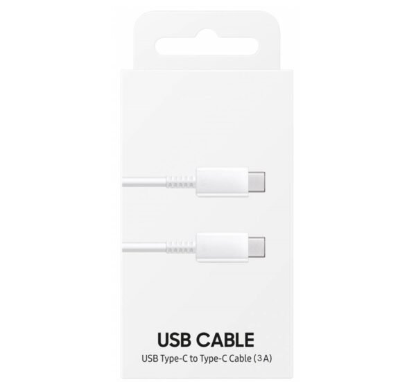 23327-C Кабел Type-C, съвместимо с Samsung, бързо зареждане, силиконов, бял, 1m, 3A, 60W
