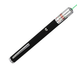 Лазерна показалка, зелена светлина, акумулаторна батерия, 5 приставки, Micro USB, 5mW, 532nm