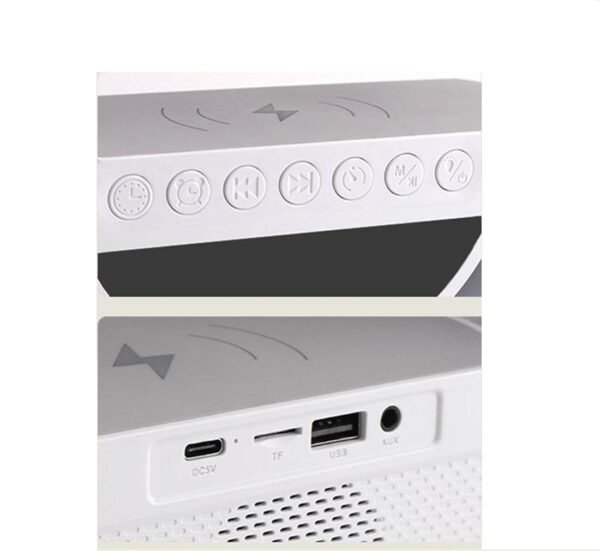 Безжично зарядно BT-3401, тонколона, часовник, зареждане на смартфони, 15W