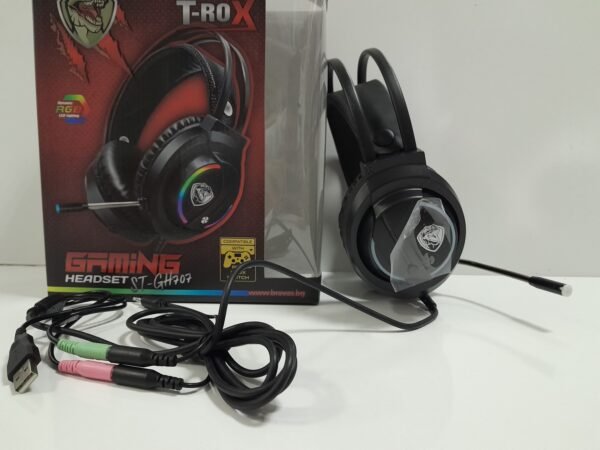 Гейминг слушалки с микрофон Roxpower T-Rox STGH707, RGB