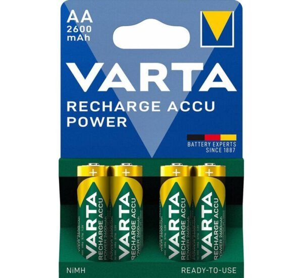 Акумулаторна батерия VARTA, презареждаема, 1,2VDC, 2600mAh, AA, R06, Ni-MH