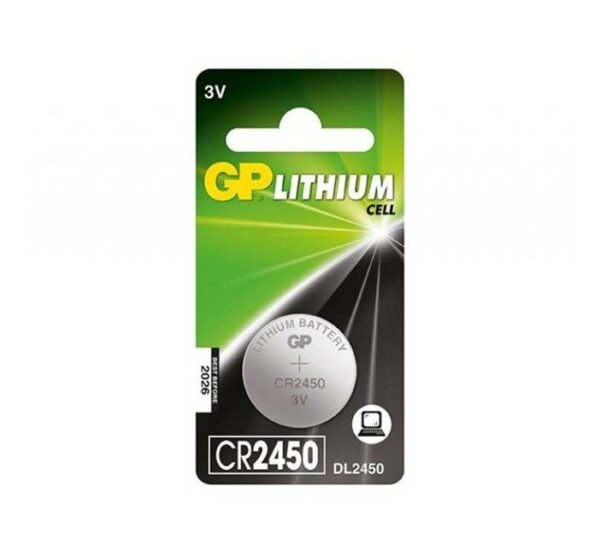 Литиева, плоска батерия GP, 3VDC, CR2450, DL2450