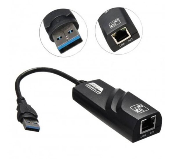 00464-A Мрежова LAN карта, външна, USB 3.0, RJ45 8pin, 10/100/1000MB/s