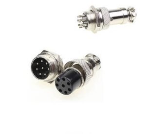 Букса GX16-8, комплект, метална, 8-ца, м+ж, 48VDC, 240VAC, M16x47mm