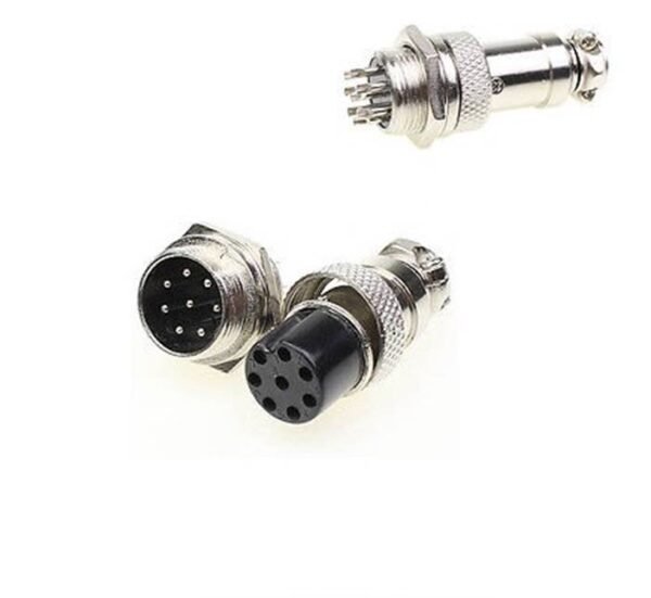 00530-A Букса GX16-8, комплект, метална, 8-ца, м+ж, 48VDC, 240VAC, M16x47mm