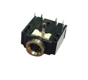 Букса за панелен монтаж, 5pin, с превключване, черна, STEREO 3,5mm JACK(ж)