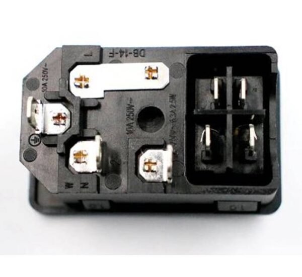 Букса панелна, захранваща за компютър, гнездо за предпазител, ключ, IEC C14(м)