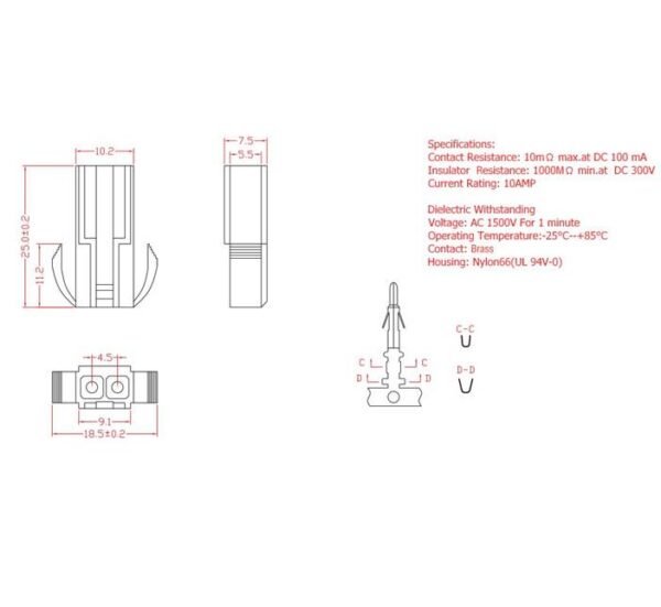 00865-B Букса комплект за компютър/дъно 10A/300V 4-ка(м+ж)
