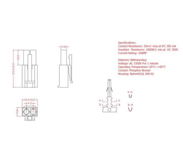 00865-C Букса комплект за компютър/дъно 10A/300V 4-ка(м+ж)