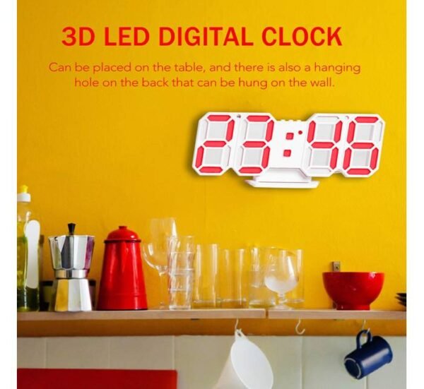 01961-E Настолен 3D LED часовник 3638L, календар, термометър, 0°C до 50°C