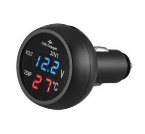 Волтметър VST-706, зарядно, термометър, автомобилна букса(м), 12VDC, 24VDC