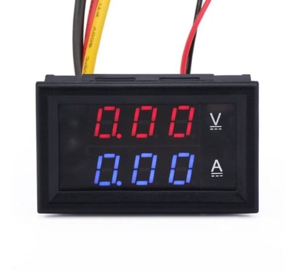 02525-B Волтметър/амперметър, за вграждане в панел, 3,2VDC до 30VDC, 45x26mm