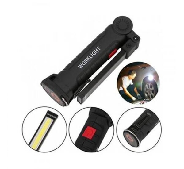 LED фенер W-52, акумулаторна батерия, магнит, стойка, 5W