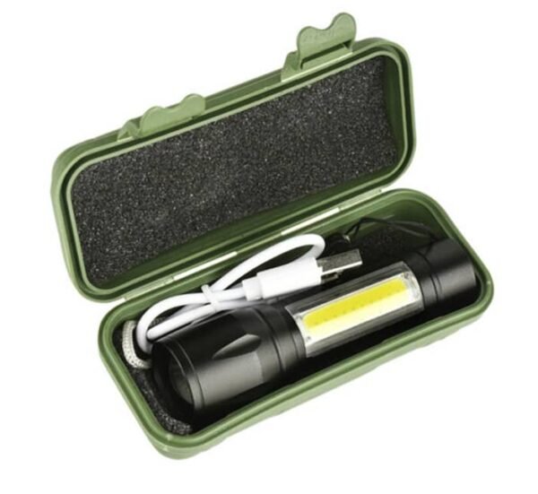 LED джобен фенер с фокус BAILONG и акумулаторна батерия