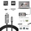 Кабел за телефон към телевизор, компютър, HDMI(м), TYPE-C(м), ULTRA HD 4K, 5m