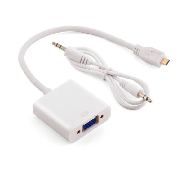 Кабел с конвертор, преобразувател, вход MICRO HDMI(м), изход VGA(ж), 0,3m