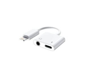 Кабел преходен за iPhone, apple lightning(м), 3,5mm STEREO JACK(ж) + apple lightning(м), 0,12m