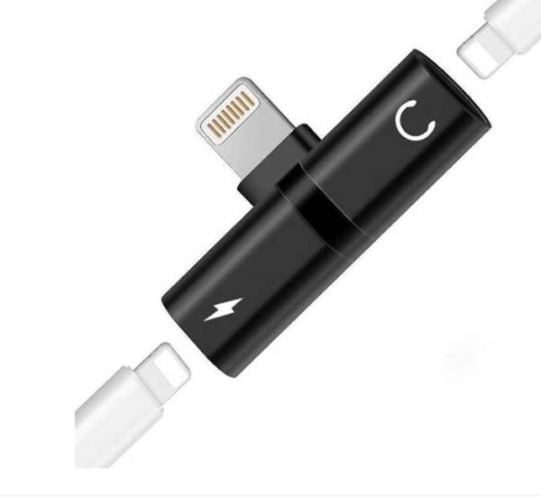 Преходник за iPhone lightning(м)/lightning(ж) + JACK(ж) 3,5mm