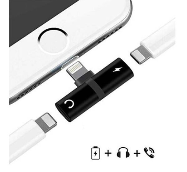 Преходник за iPhone lightning(м)/lightning(ж) + JACK(ж) 3,5mm