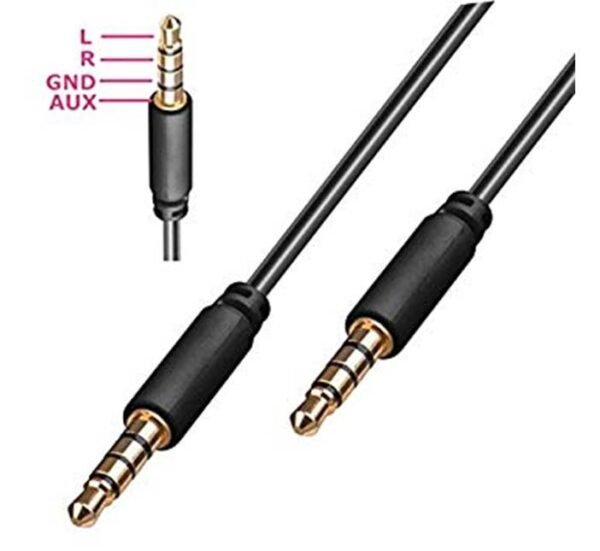 05109-B Кабел AUX 3,5mm JACK(м) с 3 пръстена 1m