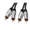 Кабел за аудио, високо качество, управление, STEREO, 2xRCA(м), черен, 1,8m