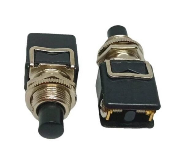 Бутон PBS-13B, незадържащ, НО, черен, 250VAC, 4A, SPST, Ф12mm