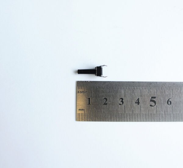 Малък бутон 4pin 6x6x11mm незадържащ НО черен 12V 0,05A H=7,5mm