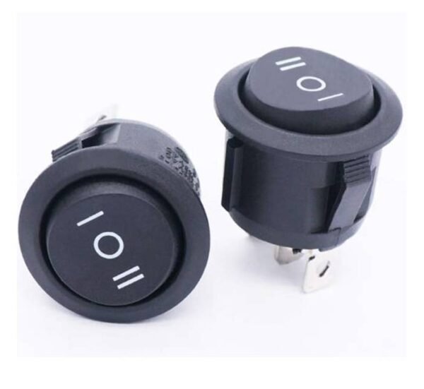 Ключ, 3pin, 3 положения, черен, 250V, 10A, Ф20mm